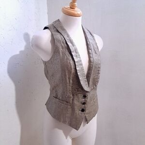 Maison scotch |Chic Metallic button up  Vest